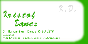 kristof dancs business card